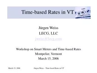 Time-based Rates in VT