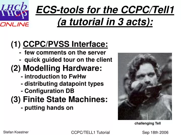 ecs tools for the ccpc tell1 a tutorial in 3 acts