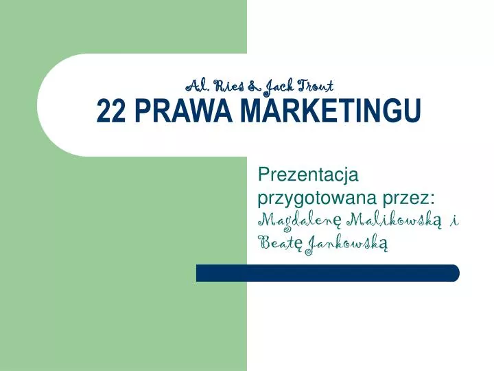 al ries jack trout 22 prawa marketingu