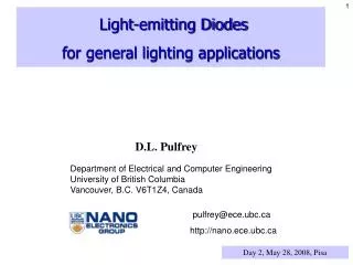 Light-emitting Diodes for general lighting applications