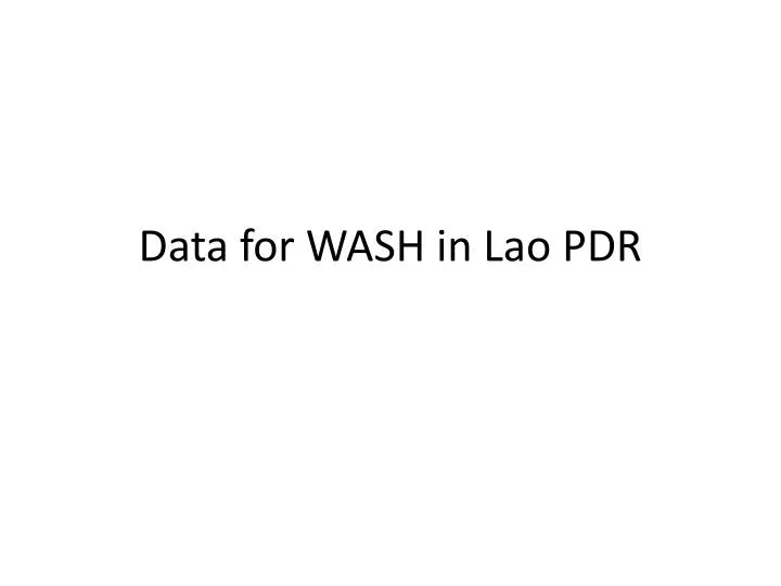data for wash in lao pdr
