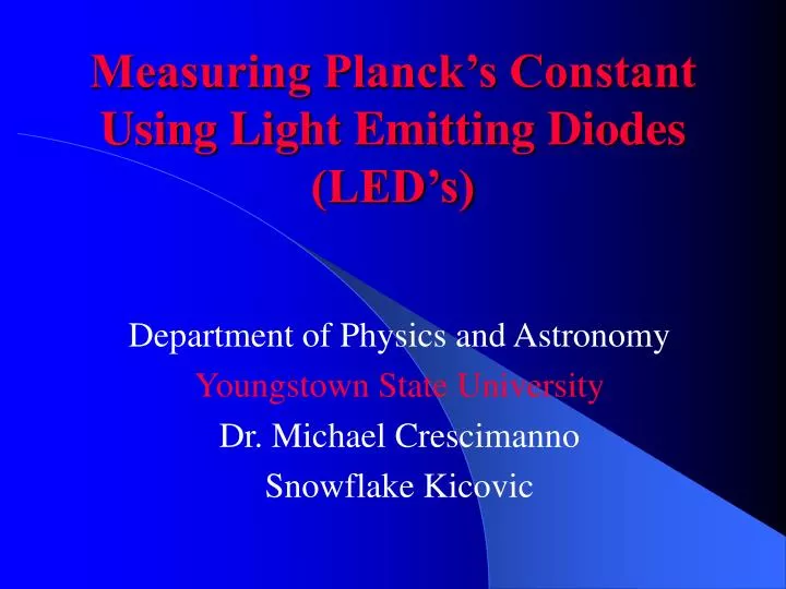 measuring planck s constant using light emitting diodes led s