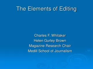 The Elements of Editing