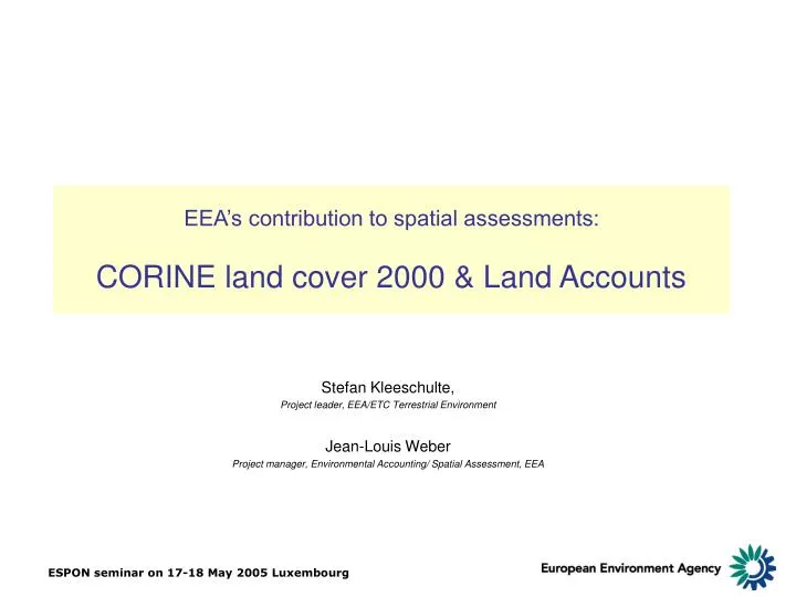 eea s contribution to spatial assessments corine land cover 2000 land accounts