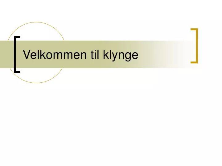 velkommen til klynge