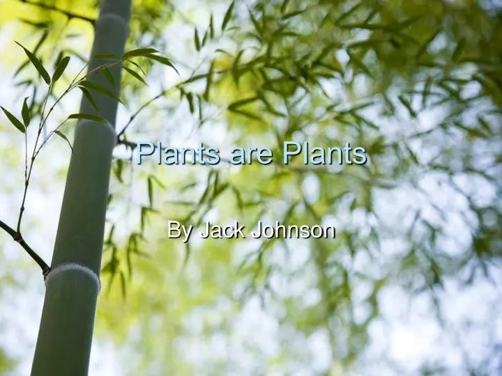 plants are plants