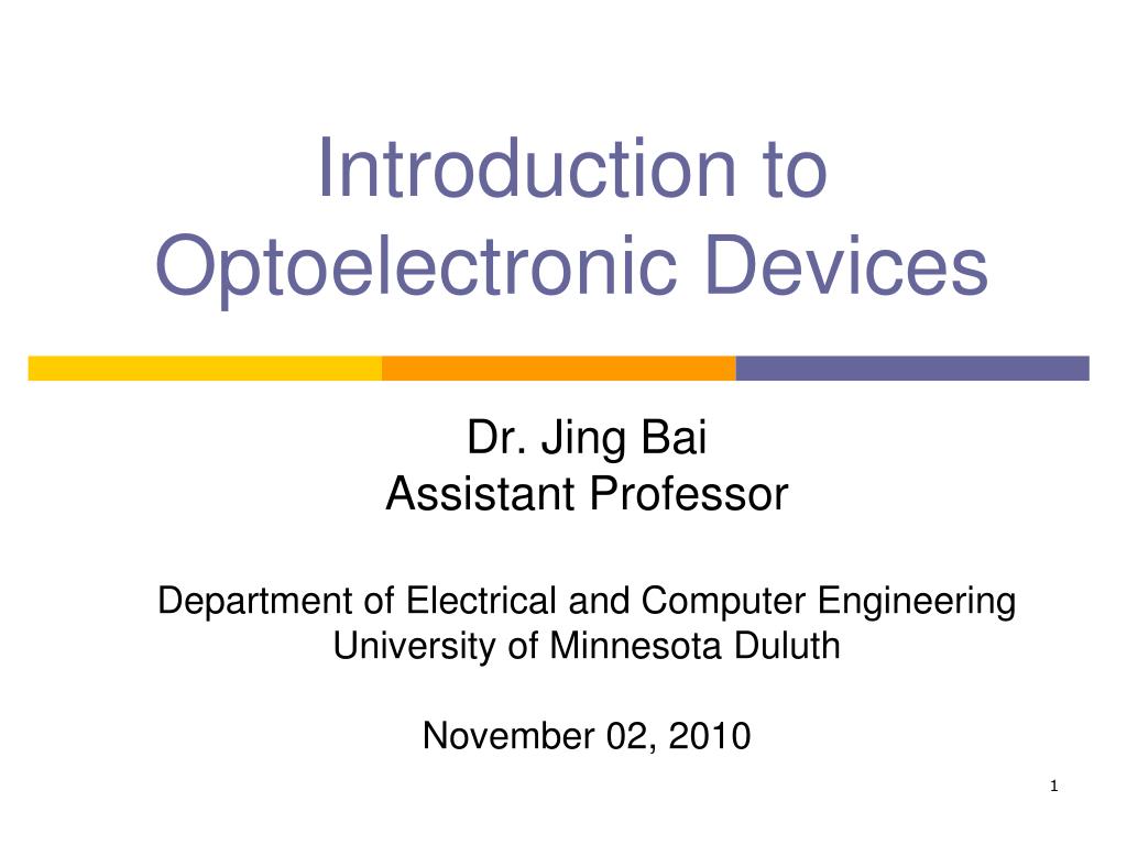 PPT - Introduction to Optoelectronic Devices PowerPoint Presentation ...