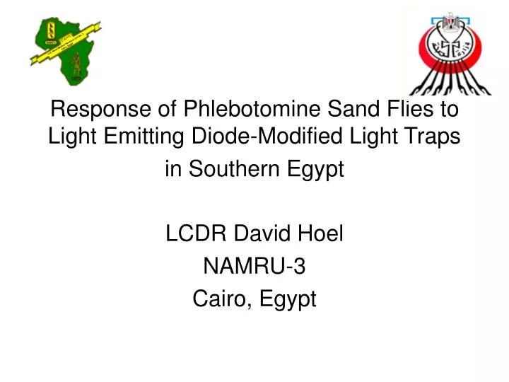response of phlebotomine sand flies to light emitting diode modified light traps in southern egypt