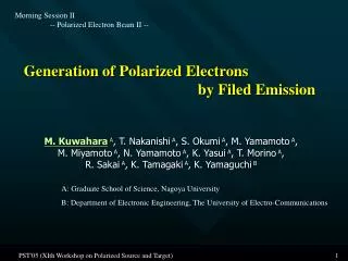 Generation of Polarized Electrons 					by Filed Emission