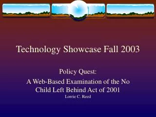 Technology Showcase Fall 2003