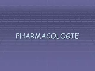 pharmacologie