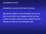 Huwelijksformulier Gemeente van onze Heer Jezus Christus, - slide 1