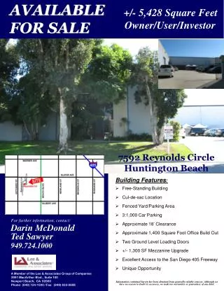 Building Features : Free-Standing Building Cul-de-sac Location Fenced Yard/Parking Area