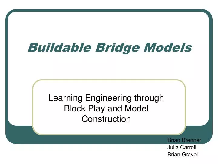 buildable bridge models