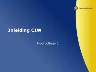 inleiding ciw
