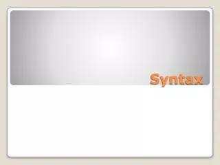 Syntax