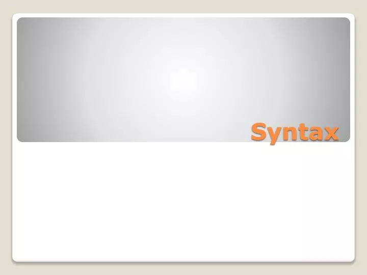 syntax