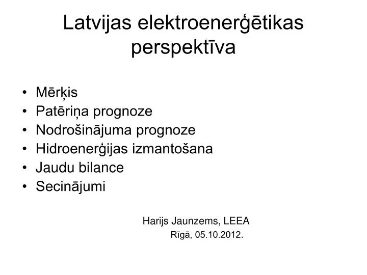 latvijas elektroener tikas perspekt va