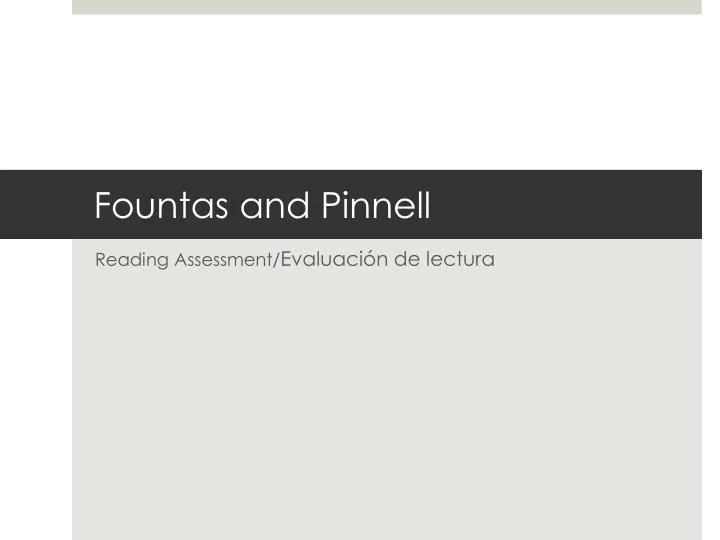 fountas and pinnell