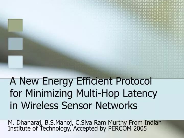 a new energy efficient protocol for minimizing multi hop latency in wireless sensor networks