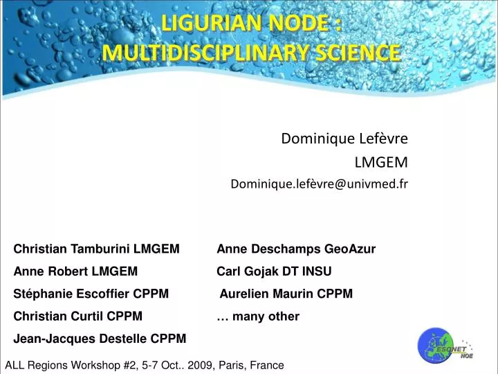 ligurian node multidisciplinary science