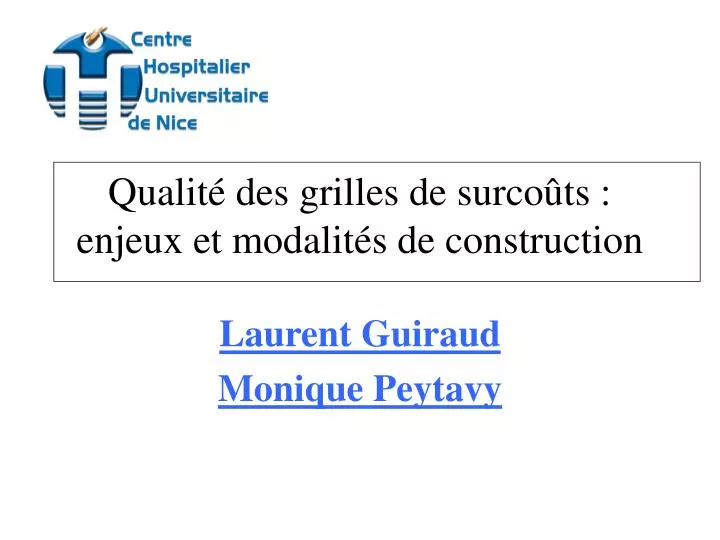 qualit des grilles de surco ts enjeux et modalit s de construction