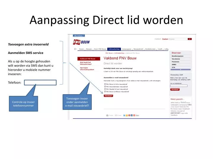 aanpassing direct lid worden