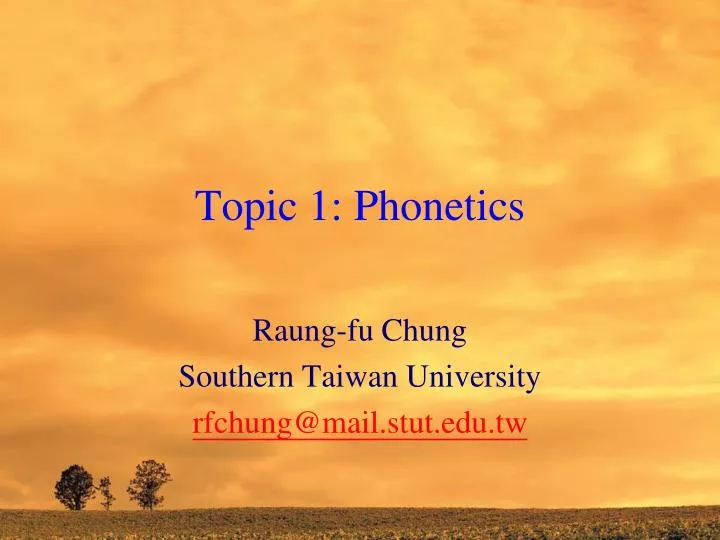 topic 1 phonetics