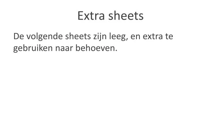 extra sheets