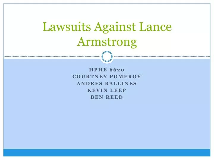 lawsuits against lance armstrong