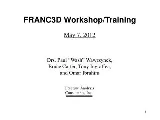 FRANC3D Workshop/Training