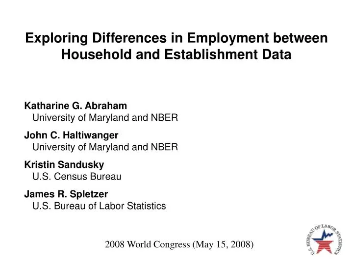 exploring differences in employment between household and establishment data