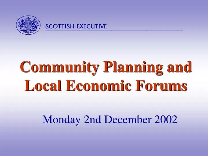 community planning and local economic forums