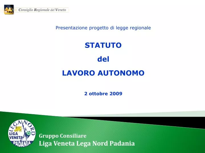 presentazione progetto di legge regionale statuto del lavoro autonomo 2 ottobre 2009