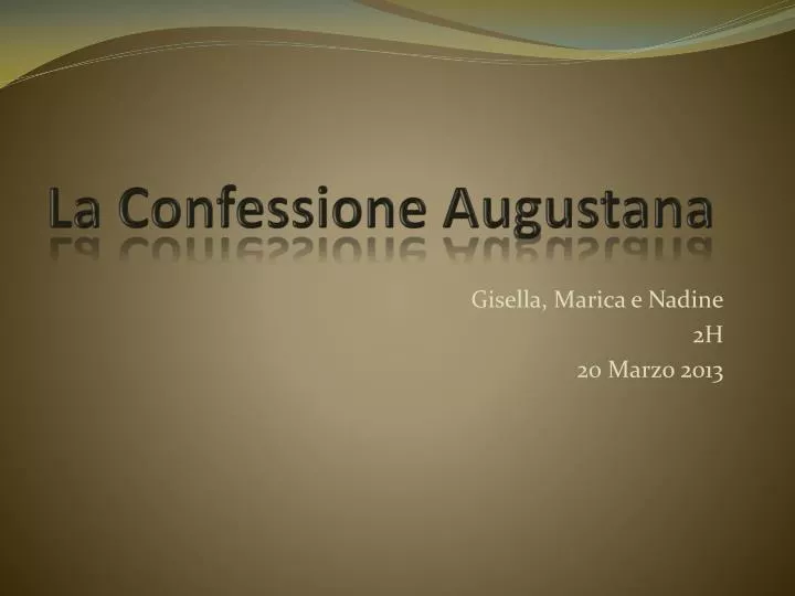 la confessione augustana