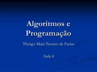 algoritmos e programa o