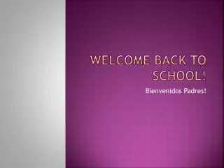 Welcome back to school!