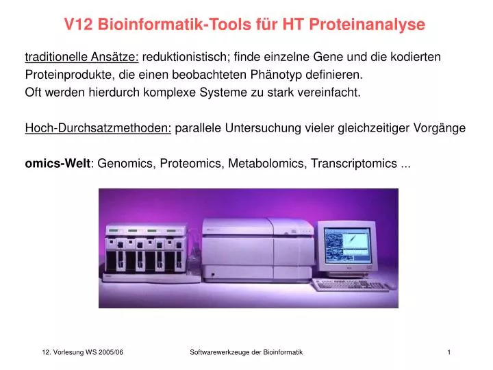 v12 bioinformatik tools f r ht proteinanalyse