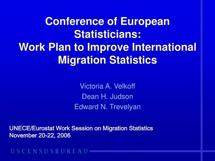 conference of european statisticians work plan to improve international migration statistics