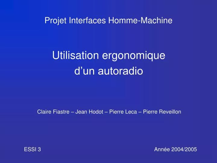 projet interfaces homme machine
