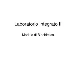 laboratorio integrato ii