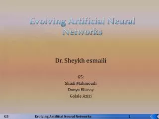 evolving artificial neural networks