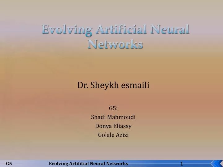 evolving artificial neural networks