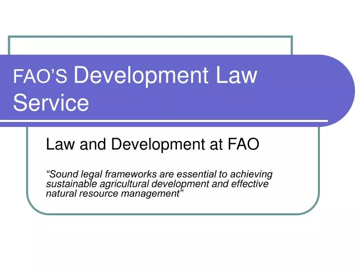 fao s development law service