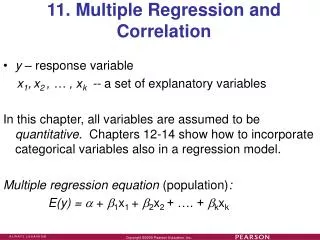 11. Multiple Regression and Correlation