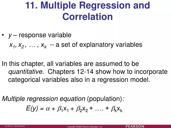 11 multiple regression and correlation