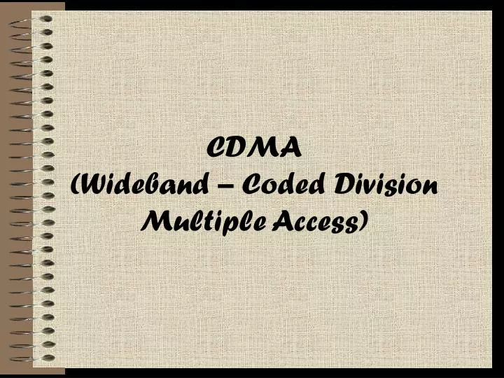 cdma wideband coded division multiple access