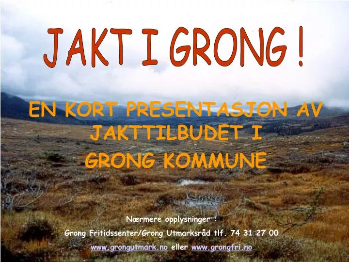 en kort presentasjon av jakttilbudet i grong kommune