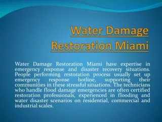 Water Damage Fort Lauderdale