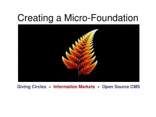 Creating a Micro-Foundation